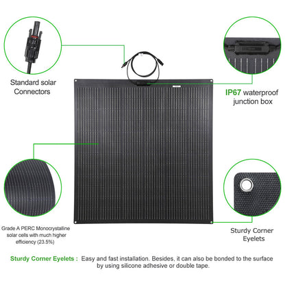 400W (2x200W) flexibles Solarpanel, fortschrittliche N-Typ-Zelle 25% Wirkungsgrad