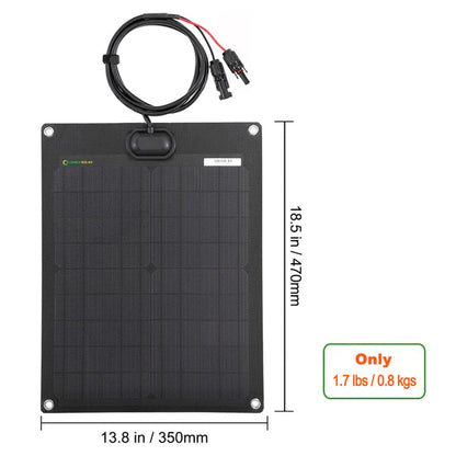 20W 12V Schwarzes biegsames Solarpanel
