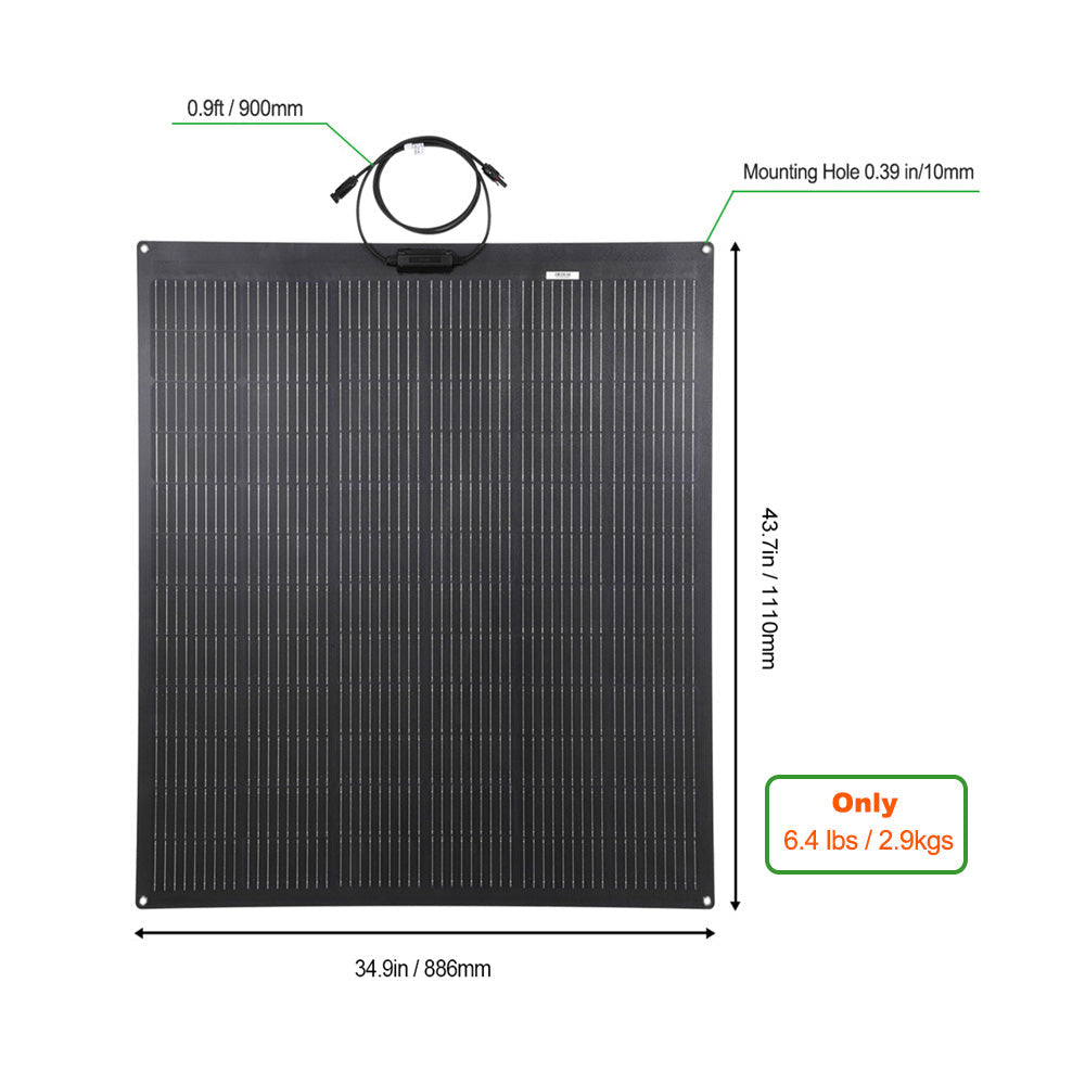 Fora Solar 200W Flexibles Solarpanel, Fortschrittliche N-Typ-Solarzellen 25 % Wirkungsgrad