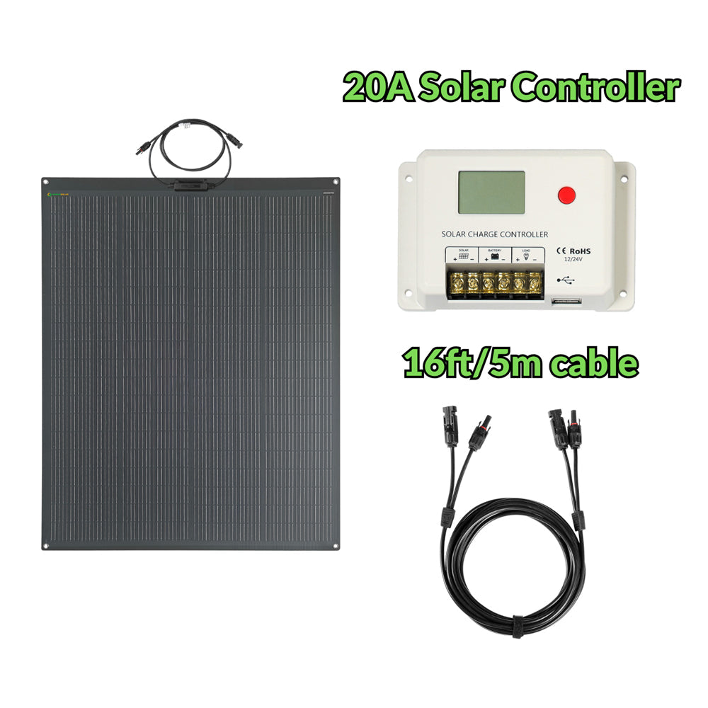 Fora Solar 200W Flexibles Solarpanel, Fortschrittliche N-Typ-Solarzellen 25 % Wirkungsgrad