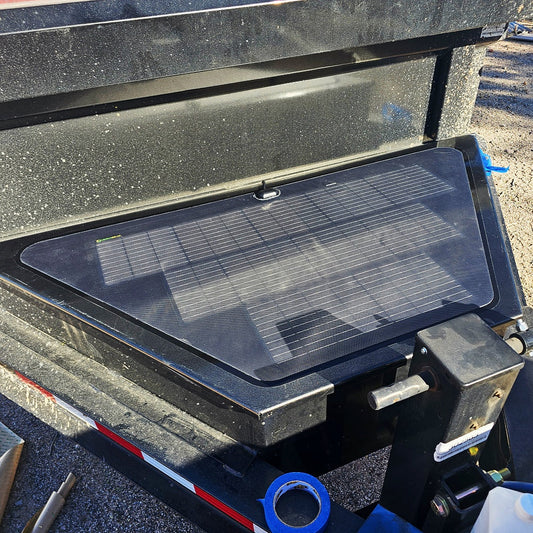 Load Trail 14k Dump Trailer Tapered Storage Box Fora Solar 80W 12V Flexible Solar Panel