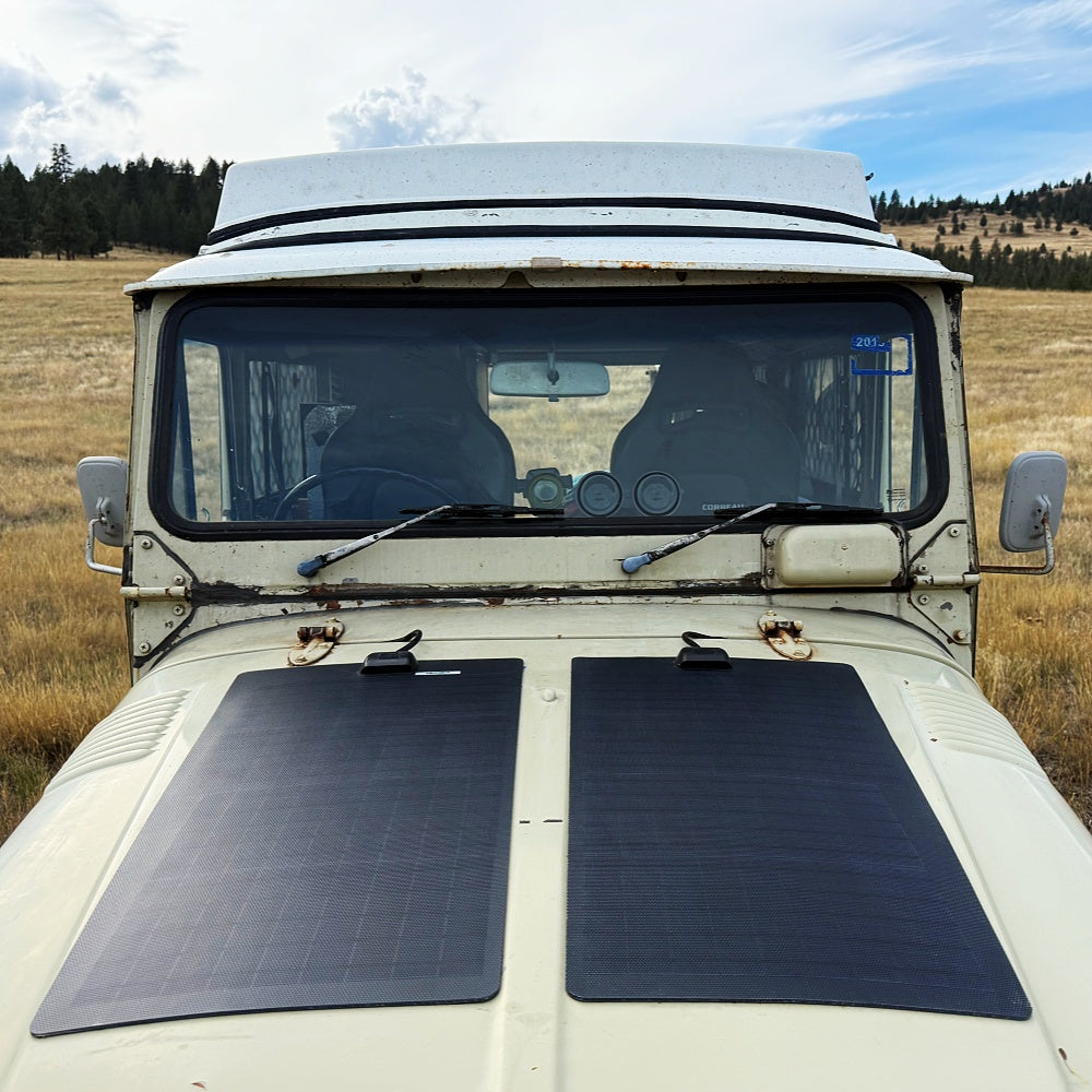 Toyota Land Cruiser FJ40 Lensun 80W Bonnet Flexible Solar Panel
