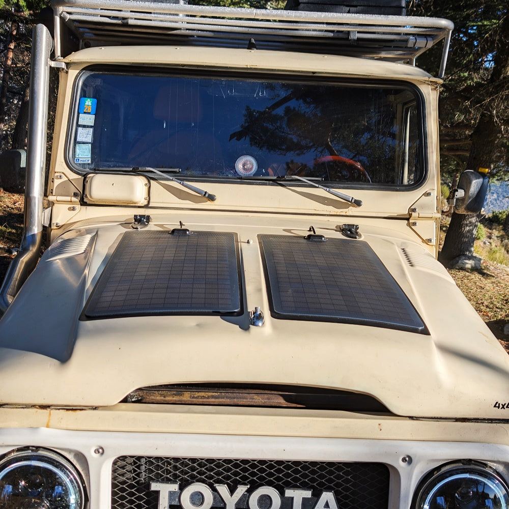 Toyota Land Crusier bj45,1984 Lensun 70W Bonnet Solar Panel