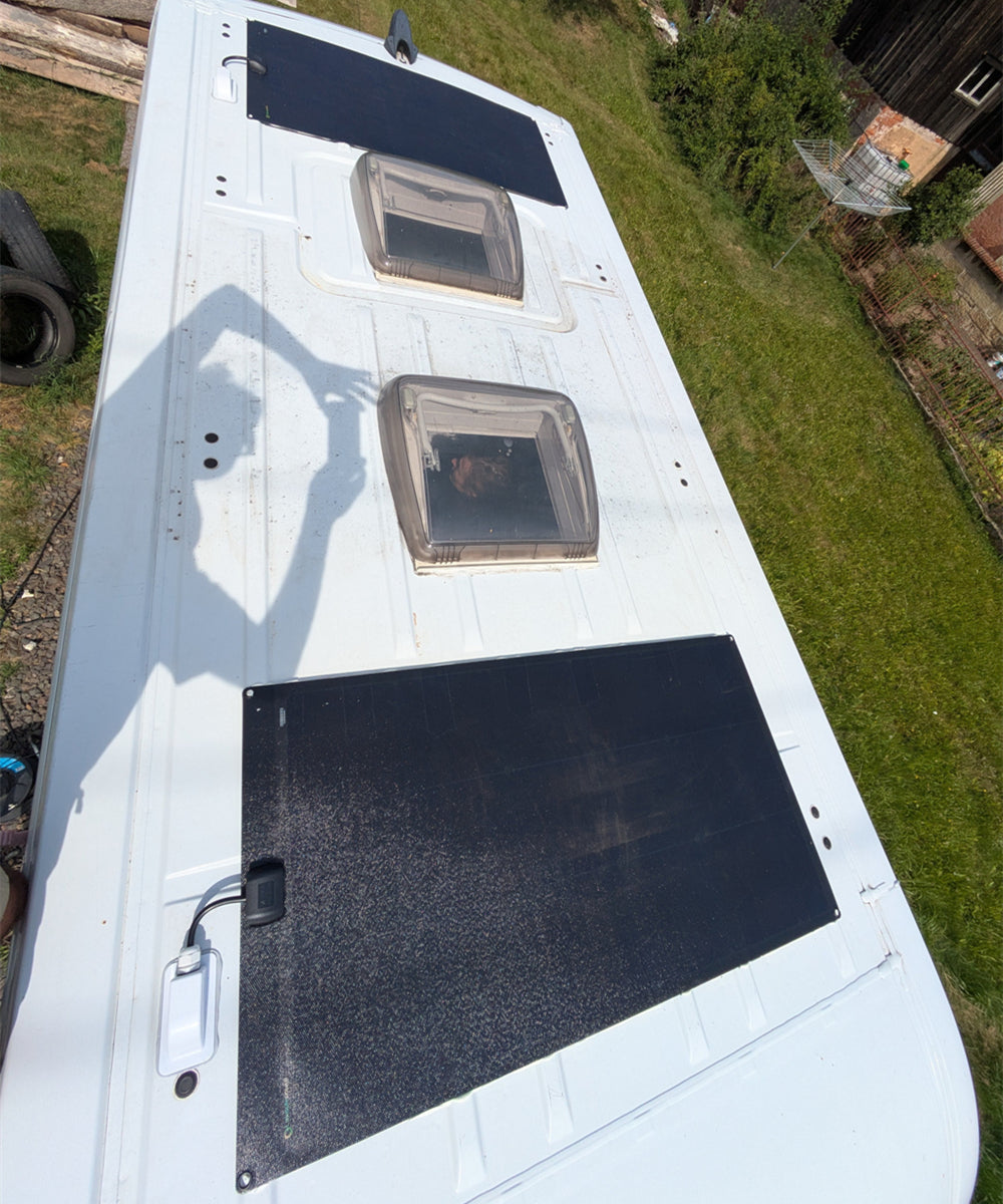 130W Full Black Flexible Solar Panel, 25.8% Back Contact Solar Cell