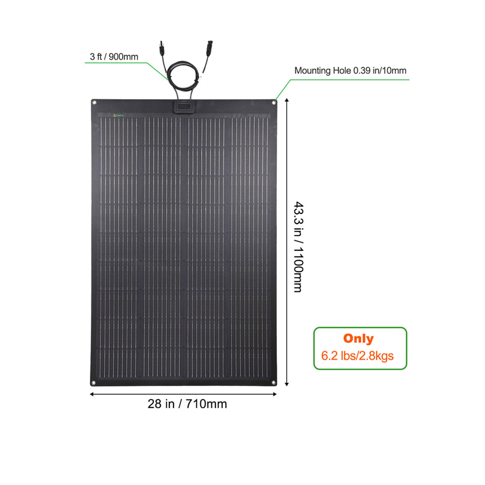 300W (2x150W) Flexibles Solarpanel für Dachzeltmontage