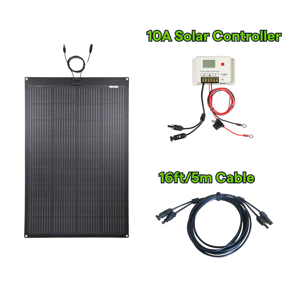 150W 12V Schwarzes flexibles Solarpanel