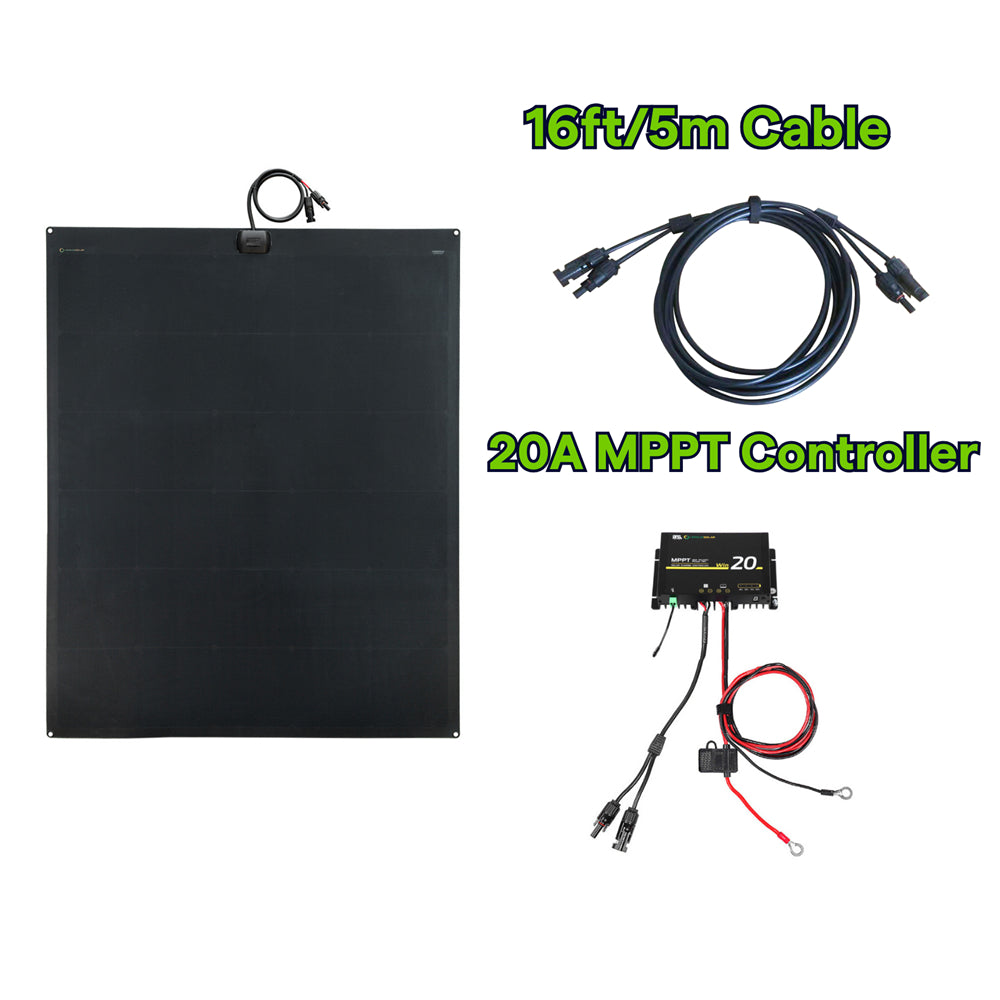 Fora Solar 240W 12V Schwarzes flexibles Solarpanel für Dachzelte
