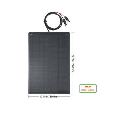 30W 12V Flexibles Solarpanel, Kabel auf der Rückseite