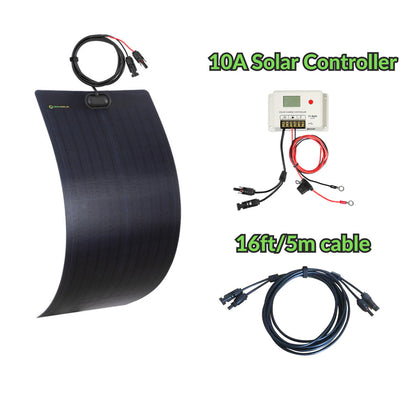 50W 12V vollflexibles Solarpanel schwarz