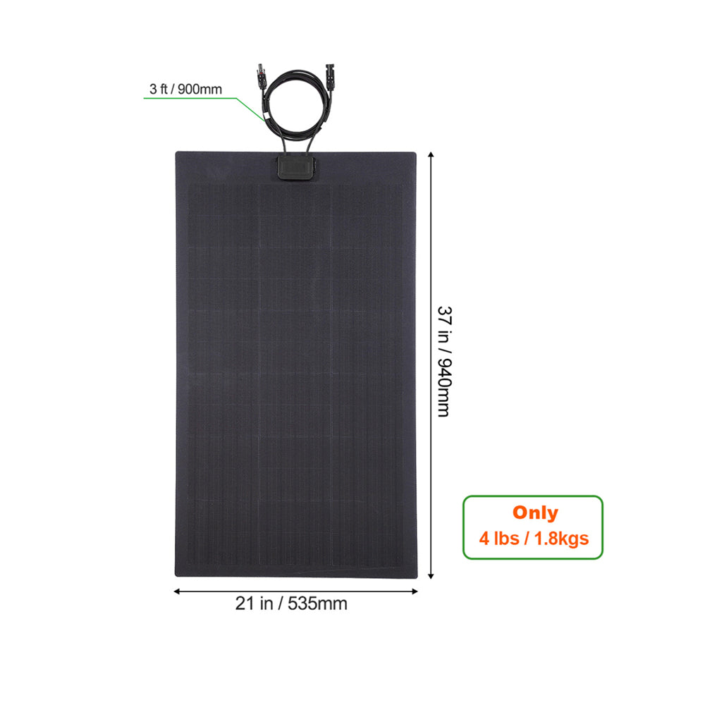 Fora Solar 80W 12V Full Black Flexibles Solarpanel