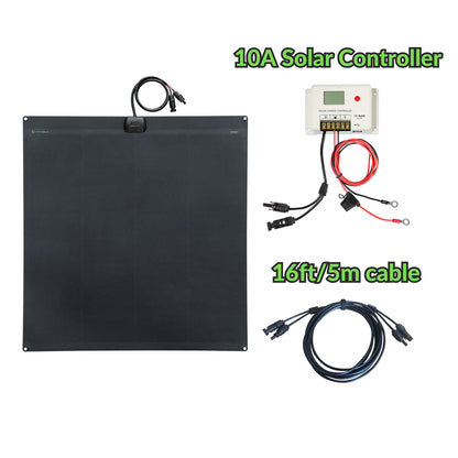 120W Full Black Flexible Solar Panel, 25.8% Back Contact Solar Cell