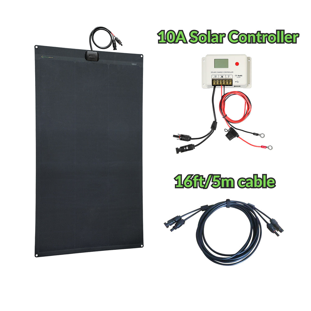 130W Full Black Flexible Solar Panel, 25.8% Back Contact Solar Cell