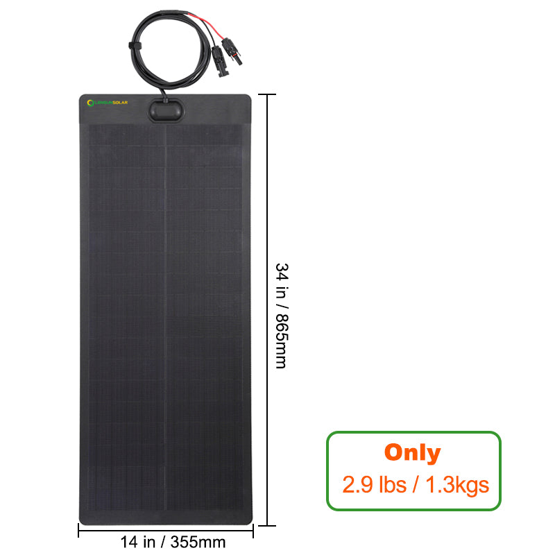 50W 12V vollflexibles Solarpanel schwarz