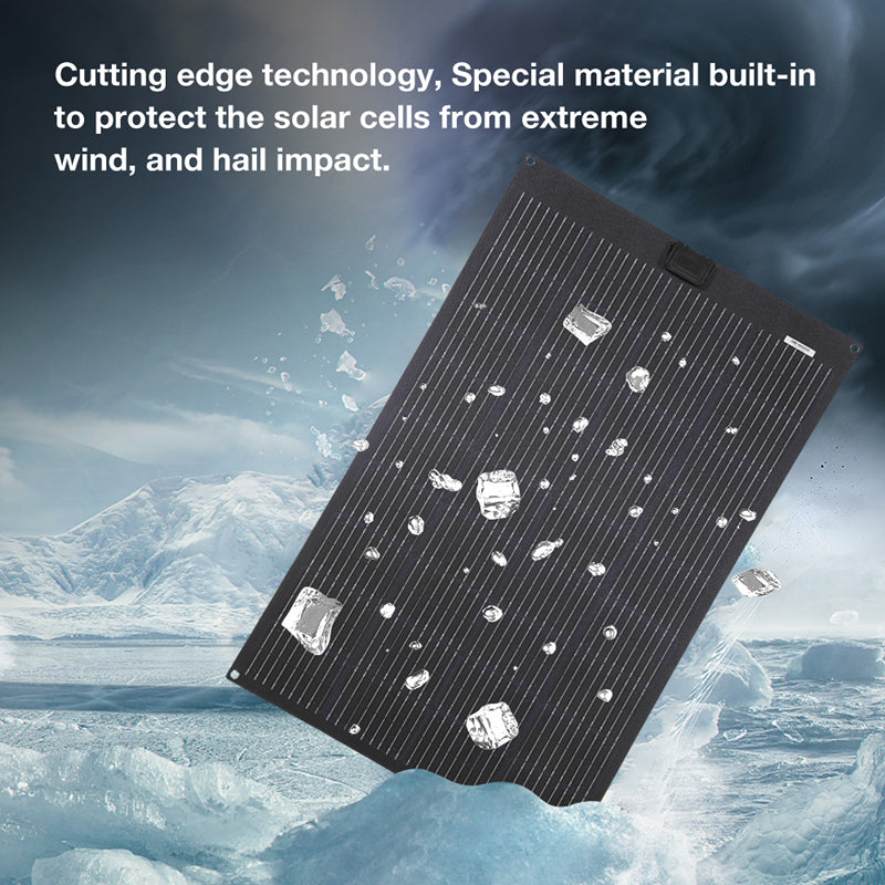 55W 12V Flexibles Solarpanel mit rückseitigem Kabel