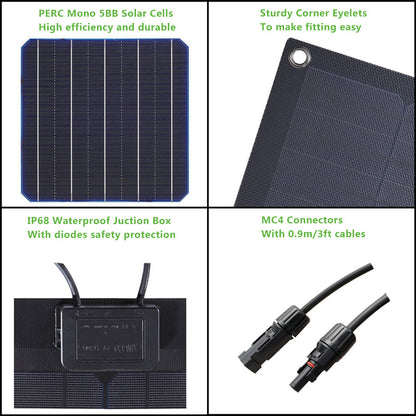 Fora Solar 55W 12V Flexibles Solarpanel für VW T4 Camper-Dach